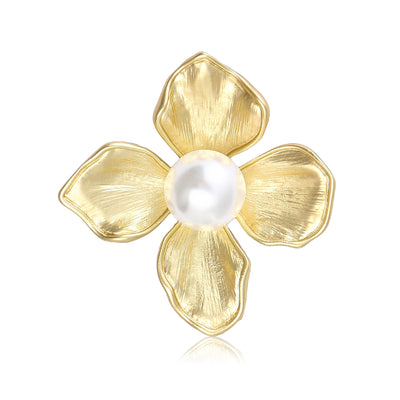 four-petal flower brooch shown from the front
