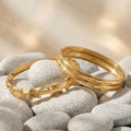 Double Layer Clasp Bangle Bracelets Gold Steel Knot Band view 2
