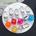 Six-Color Translucent Dice Mini Clip Keychain Assortment view 2