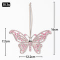 Rhinestone Butterfly Christmas Ornament Metal Hanging Charm view 2