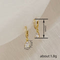 Gold Huggie Hoop Earrings Teardrop CZ Drop Dangle Pair view 4