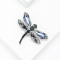 Rhinestone Dragonfly Brooch Silver Alloy Red Blue Multicolor view 3