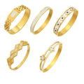 Geometric Full Zircon Bangle Multi Styles Gold Steel view 5