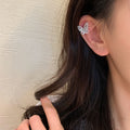 Silver Tone Butterfly Ear Cuff With Clear Stones Single Cuff view 4