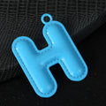 Puffy Stitched Enamel Letter H Charm Pendant Eight Colors view 4