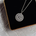 Marquise Petal Medallion Pendant Necklace in Two Tones view 3