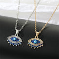 Gold and Silver Tone Crystal Blue Evil Eye Pendant Necklaces view 5