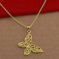 Filigree Butterfly Pendant Necklace Silver Gold Options view 4
