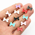 Colorful Enamel Bone Charms with Top Loops, 12 × 13 mm view 2