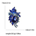 Rhinestone Teardrop Leaf Cluster Brooch Seven Colors Gold view 10