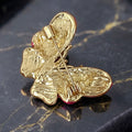 Colorful Crystal Butterfly Brooch in Pink and Green view 3