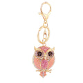 Rhinestone Owl Keychain, Color Panels, Split Ring, Lobster Clasp view 5