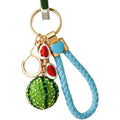Jeweled Watermelon Keychains with Optional Blue Braided Wrist Loop view 5