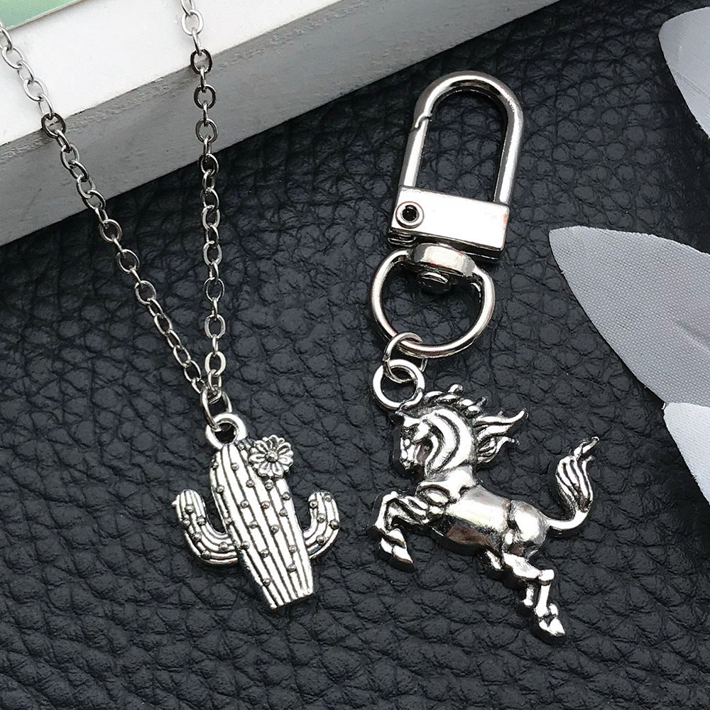 Zinc Alloy Western Cowboy Horseshoe Hat Cactus Charm Pendant for DIY Bracelet Jewelry