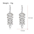 Silver Tone Wheat Tassel Crystal Four Designs Metal Dangle Earrings view 2