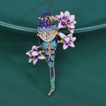 Enamel Parrot Flower Branch Brooch Blue Green Two Styles view 4