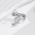 Ribbon Bow Pearl Look Metal Brooch Pin for Jackets and Lapels view 4
