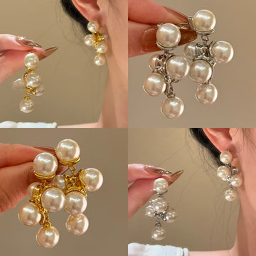 Clustered Pearl Statement Stud Earrings Statement Jewelry