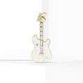 Shell Effect Electric Guitar Brooch in Black or White view 3