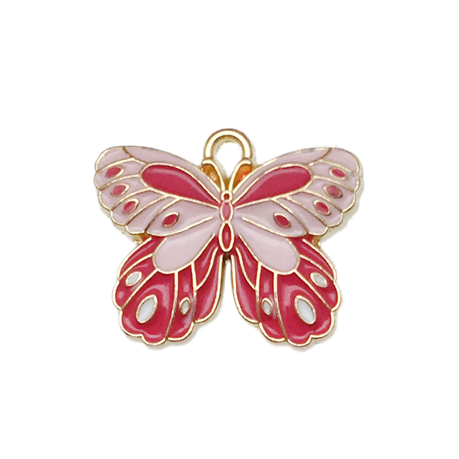 Two Tone Enamel Zinc Alloy Butterfly Charm Pendant for DIY Earrings Bracelet