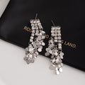 Gold and Silver Clear Top Disc Cascade Stud Earrings view 7