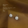 Silver Tone Clear Crystal Pave Ball Round Stud Earrings view 4