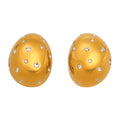 Egg Shape Czech Crystal Dome Stud Earrings Gold Steel view 5