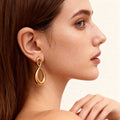 Stainless Steel Figure-Eight Drop Earrings Gold Two-Tone view 4