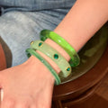 Acrylic Resin Round Bangle Bracelets Eight Color Styles view 2