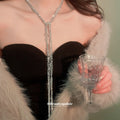 Layered Open Link Chain Tassel Necklace Decorative Jewelry view 3