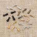 Small Teardrop End Charms in Five Metal Finishes, 7 × 3 mm view 1