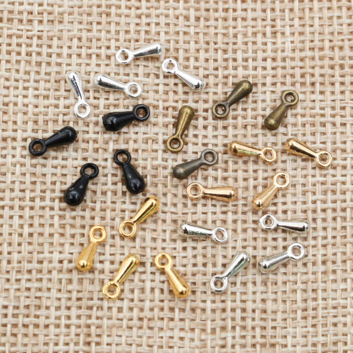 Small Teardrop End Charms in Five Metal Finishes, 7 × 3 mm