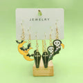Gothic Halloween Moon Bat and Reaper Charm Earring Sets view 4