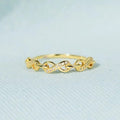 Gold Tone Infinity Link Band Ring Polished Metal Jewelry view 3