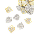 Crystal-Accented Gold Silver Heart Alloy Alloy Pendants in 2 Styles view 1