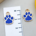 Glitter Enamel Zinc Alloy Dog Paw Bear Paw Cat Paw Charm Pendant for DIY Jewelry