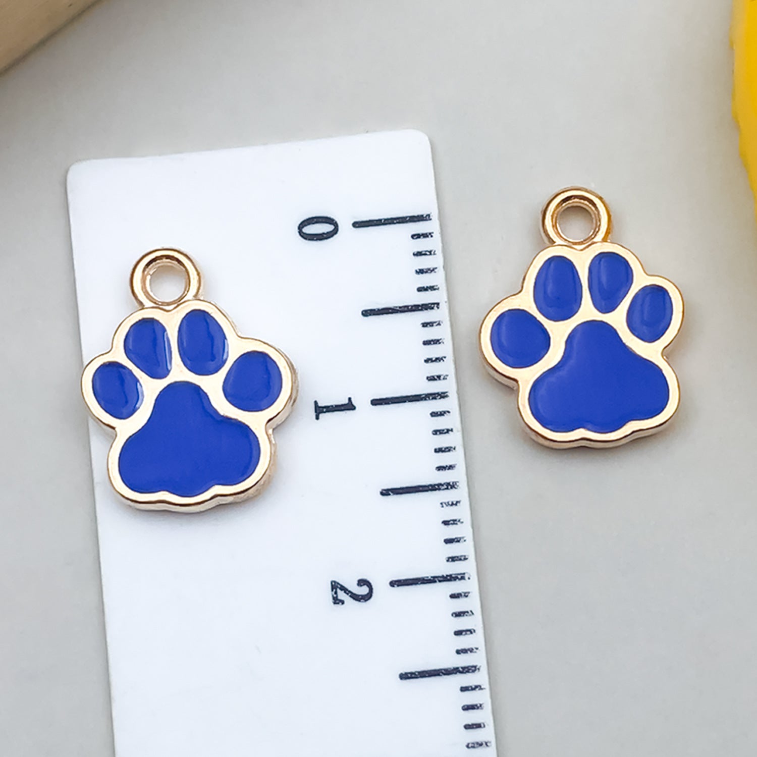 Glitter Enamel Zinc Alloy Dog Paw Bear Paw Cat Paw Charm Pendant for DIY Jewelry