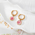 Gold Hoop Earrings Pressed Flower Resin Charms 10 Styles view 12