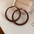 Flocked Oval Stud Earrings In Brown And Burgundy Matching Jewelry Pair view 6
