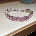 Color Crystal Twisted Link Clasp Statement Bracelet view 7