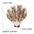 Crystal Shell Brooch In Six Enamel Colors With Polished Metal Detail view 9