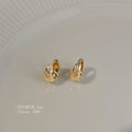 Textured Wave Huggie Hoop Earrings Gold Silver Two Sizes view 3