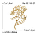Openwork Bellflower Stem Brooch with Curved Floral Silhouette view 6