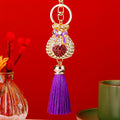 Jeweled Heart Fortune Bag Tassel Keychains in Eight Bright Colors view 8