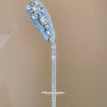 Gray Flocked Crystal Teardrop Tassel BB Hair Clips view 4
