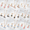Enamel Fish Stud Earring Necklace Sets 9 Color Styles view 2