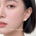 Gold Tone White Shell And Starfish Asymmetric Stud Earrings view 2