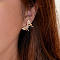 Gold Tone Crystal Butterfly Stud Earrings Fashion Jewelry view 4