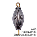 Raised Oval Bead In Antique Silver For Jewelry Making view 3