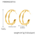 Twisted Double Hoop Earrings in Gold Silver and Two Tone view 8